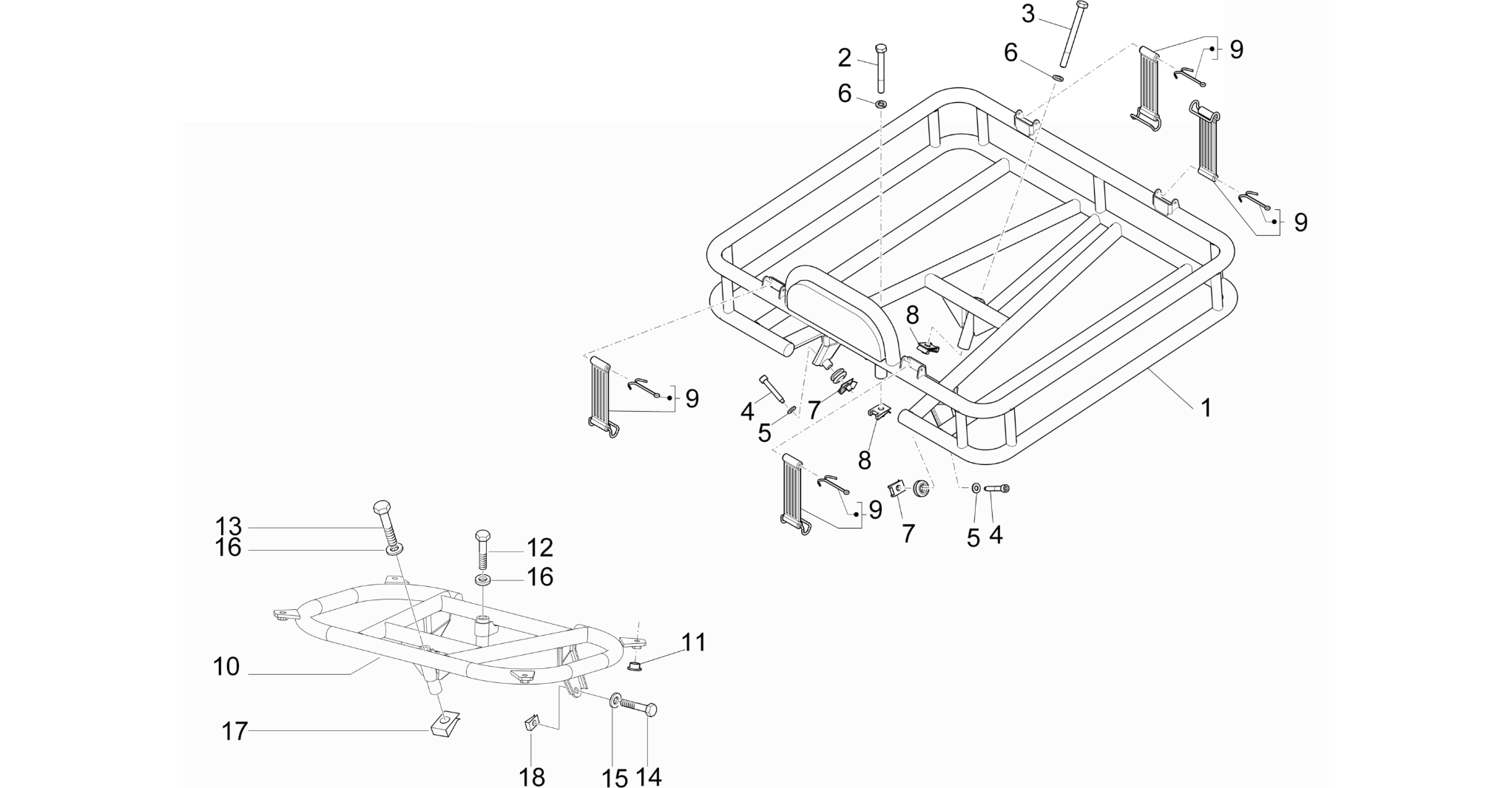 Rear luggage rack