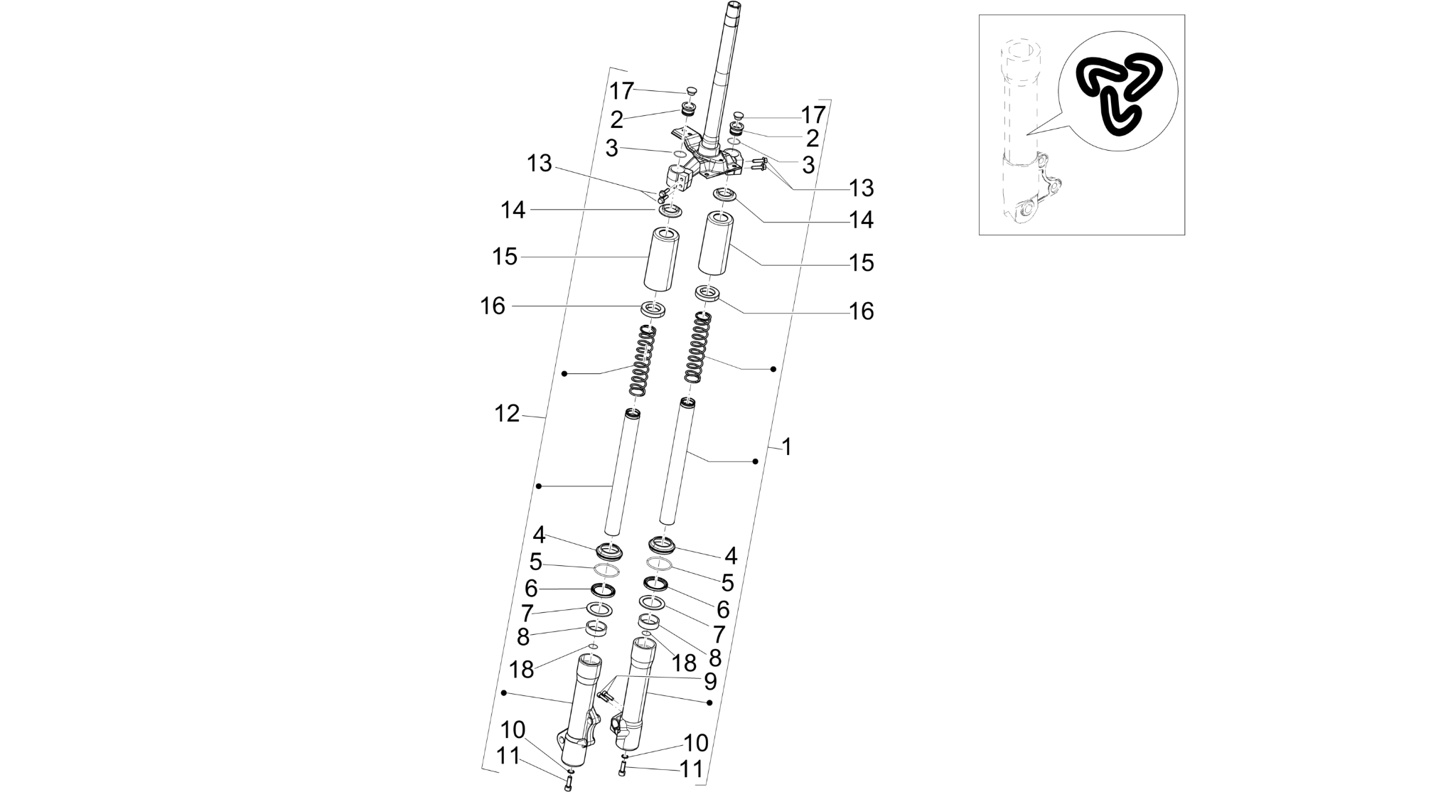 Fork's components (Kayaba)