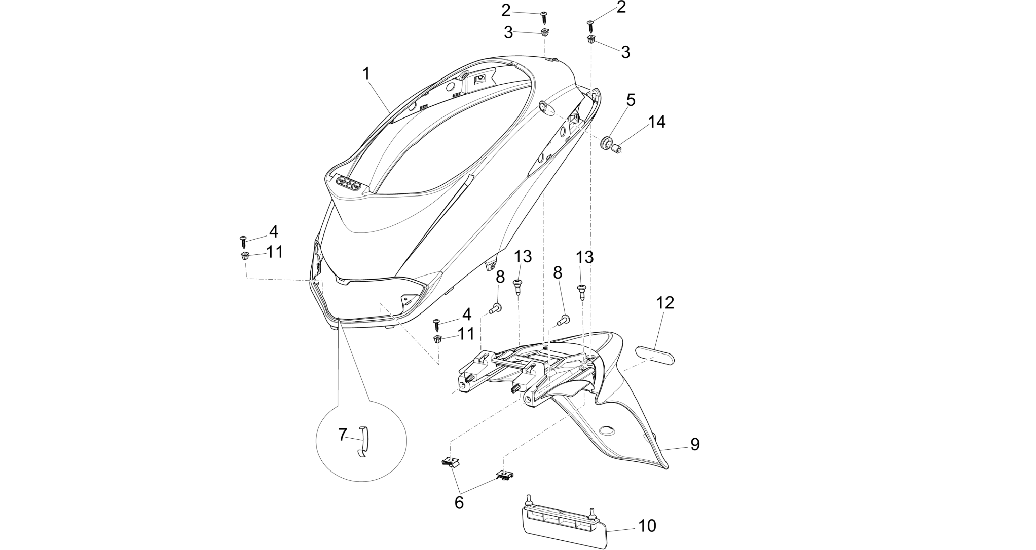 Rear cover - Splash guard