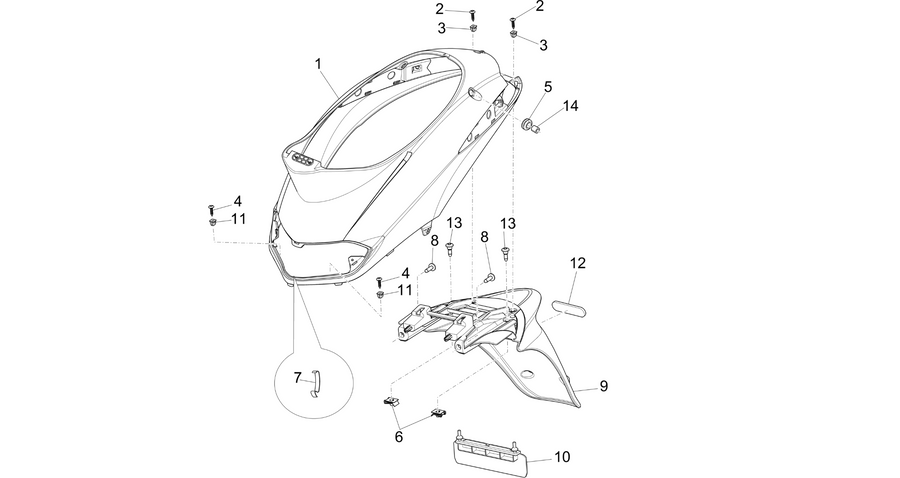 Rear cover - Splash guard