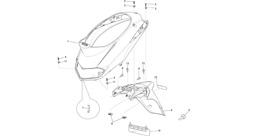 Rear cover - Splash guard