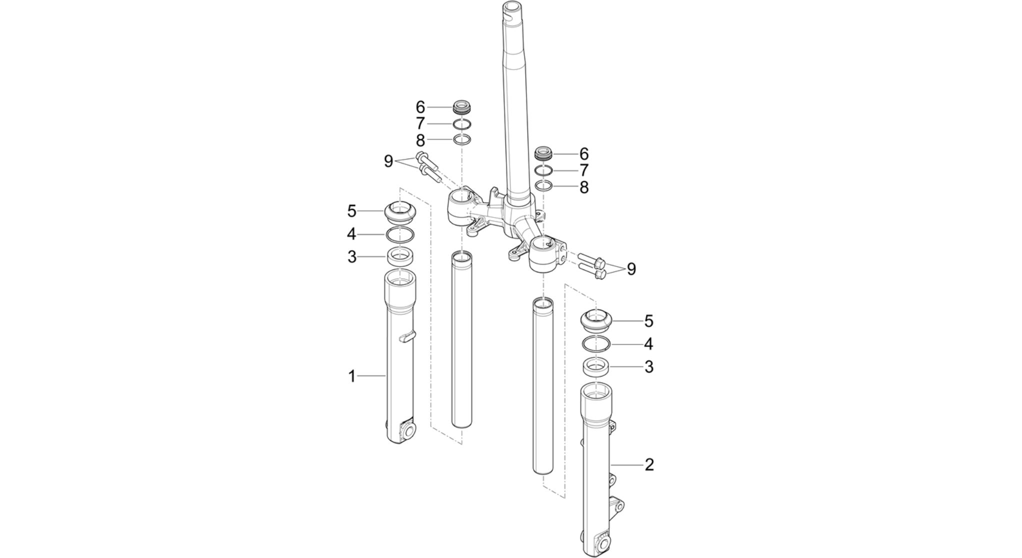 Fork's components (Showa)