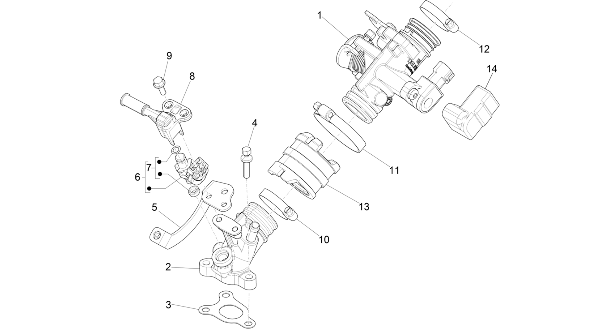 Throttle body - Injector - Induction joint