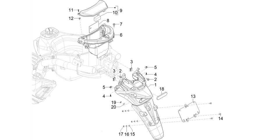 Rear cover - Splash guard