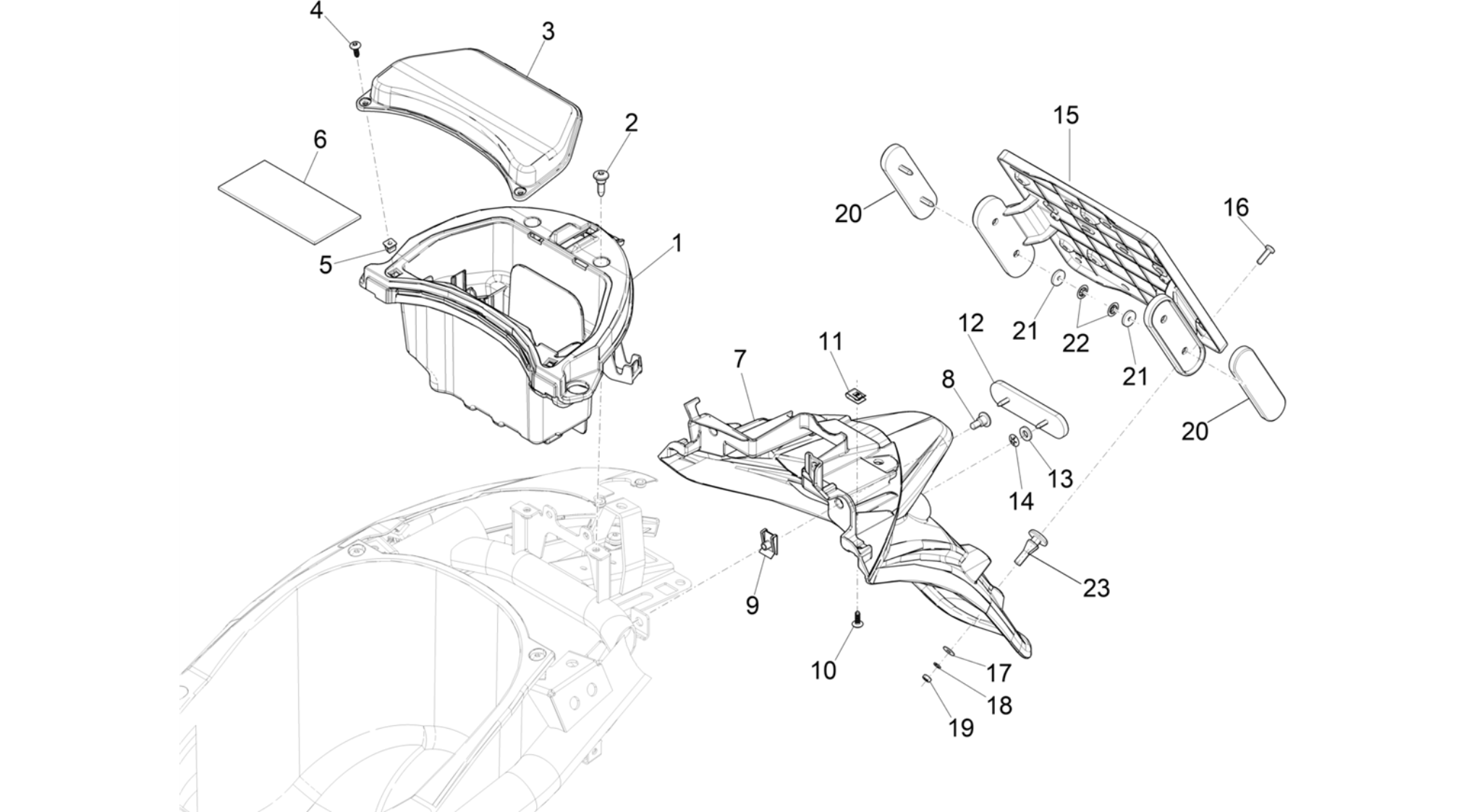 Rear cover - Splash guard