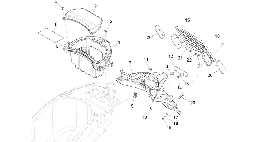 Rear cover - Splash guard
