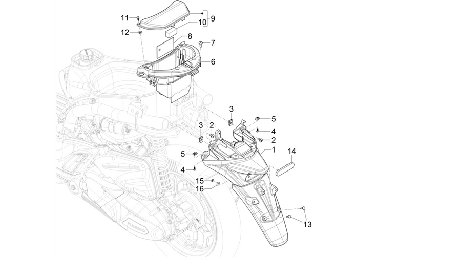 Rear cover - Splash guard