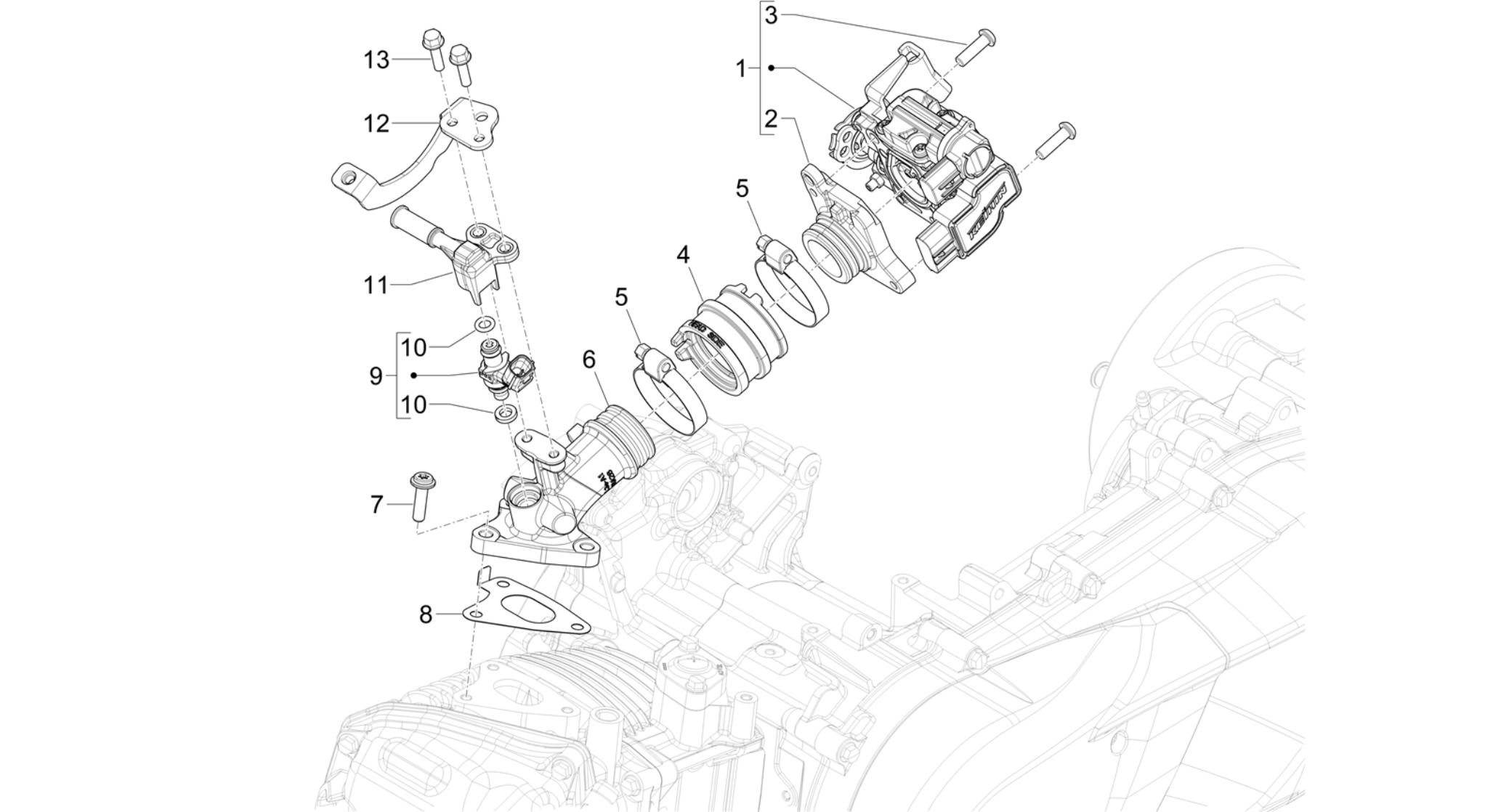 Throttle body - Injector - Induction joint