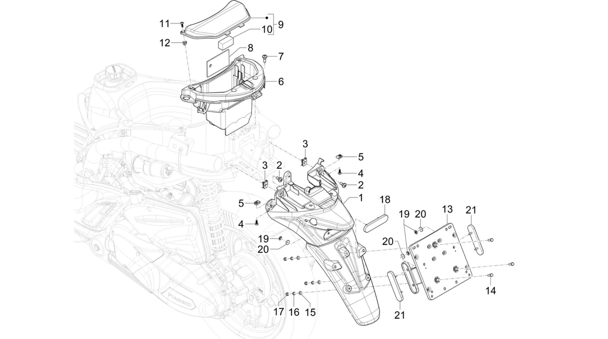 Rear cover - Splash guard