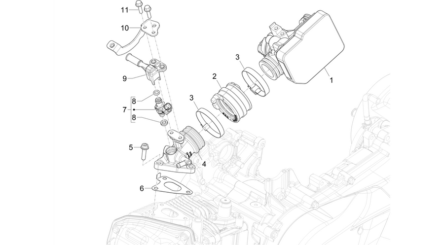 Throttle body - Injector - Induction joint
