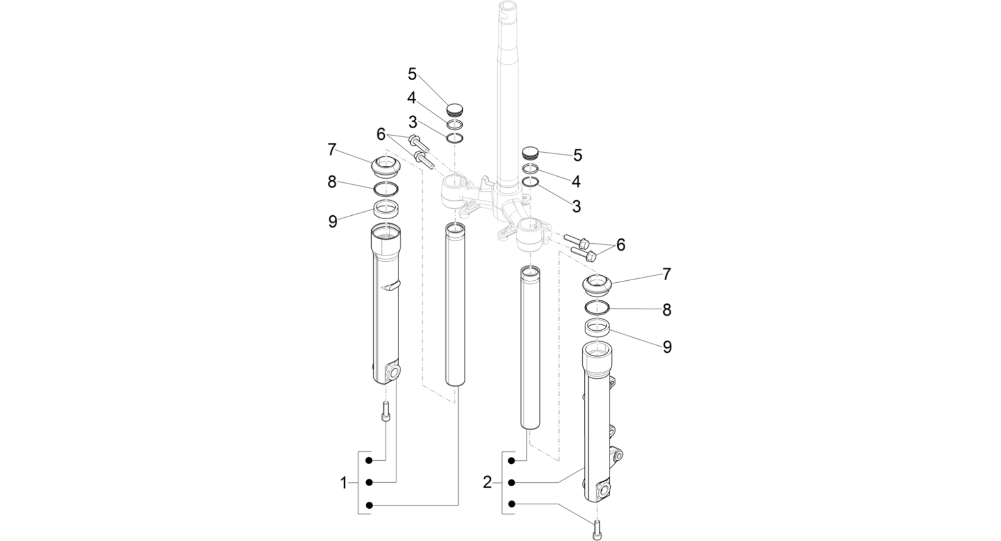 Fork's components (Showa)