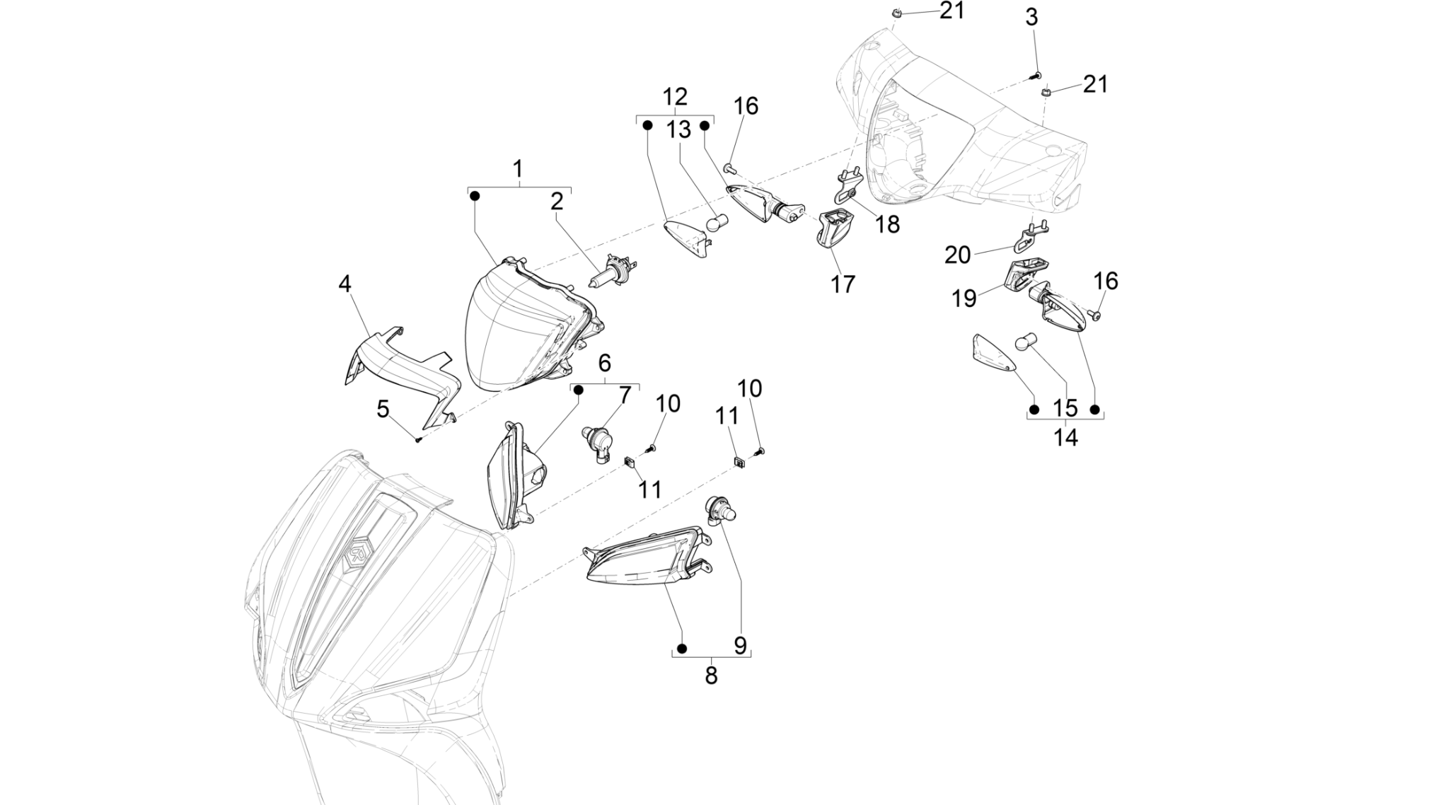 Front headlamps - Turn signal lamps
