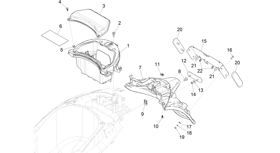 Rear cover - Splash guard