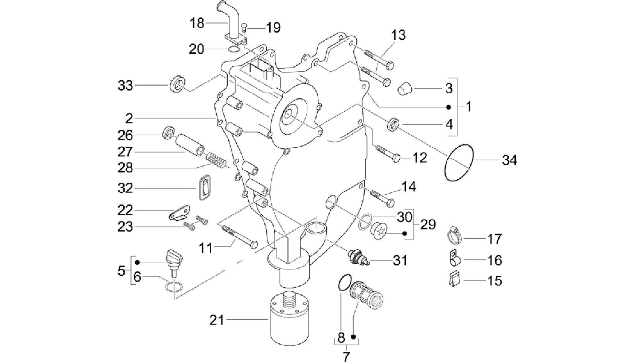 Flywheel magneto cover - Oil filter