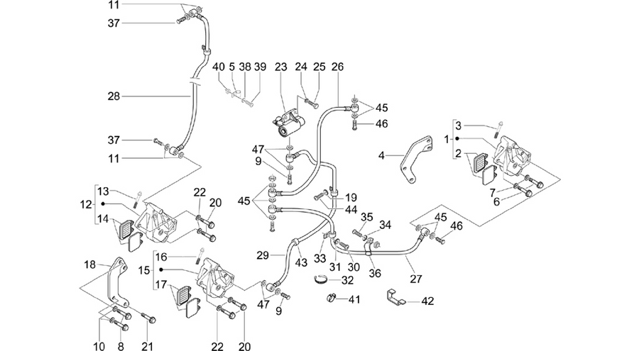 Brakes pipes - Calipers