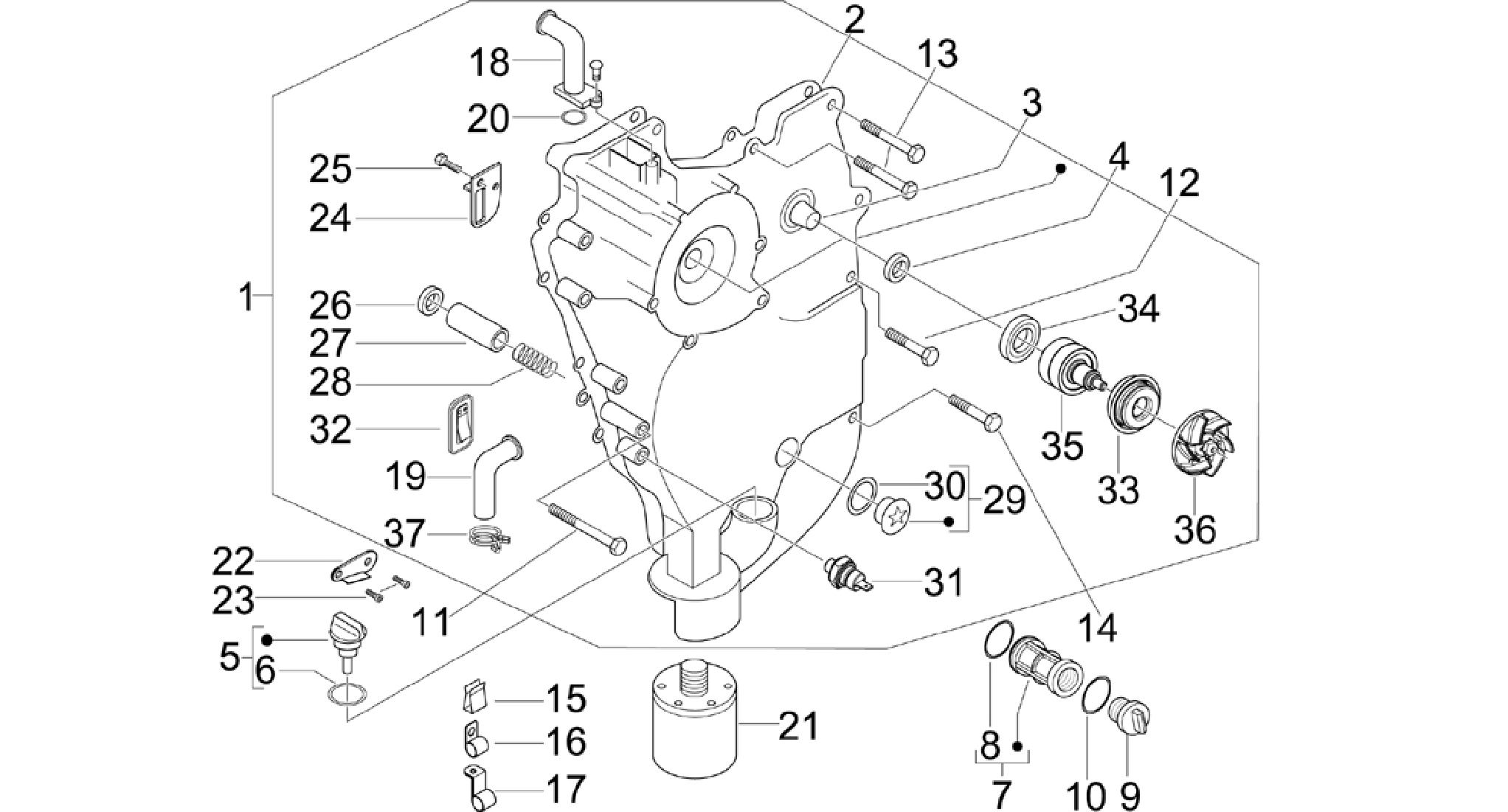 Flywheel magneto cover - Oil filter