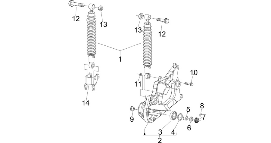 Rear suspension - Shock absorber/s