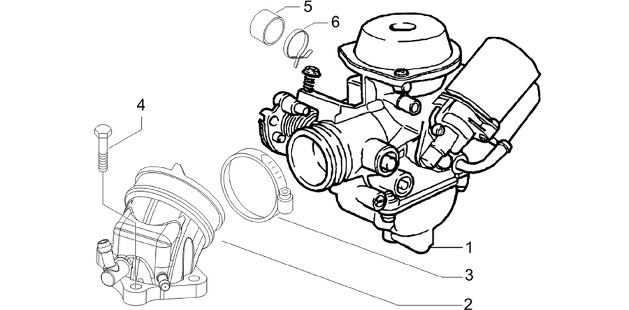 Carburettor, assembly - Union pipe