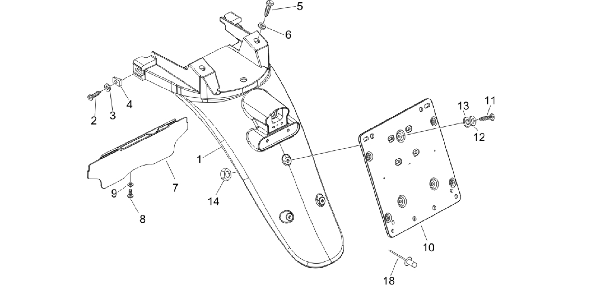 Rear cover - Splash guard