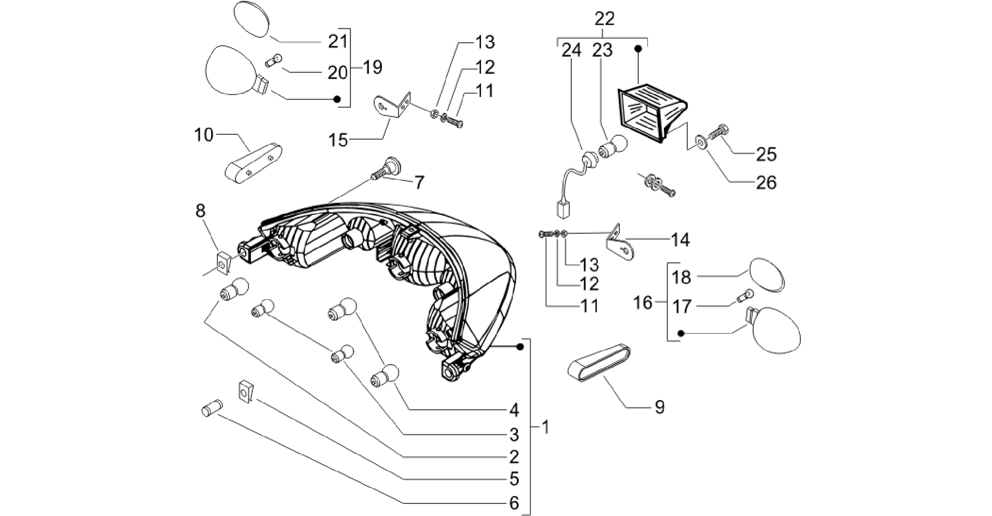 Rear headlamps - Turn signal lamps