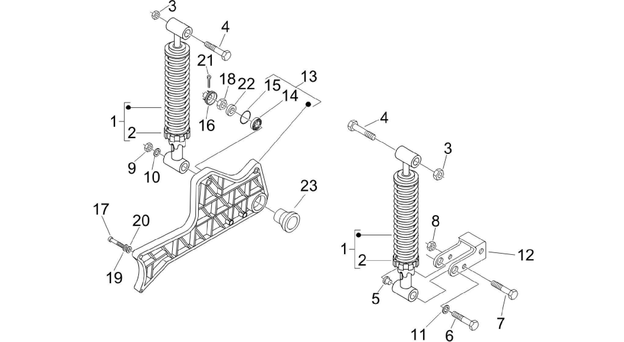 Rear suspension - Shock absorber/s