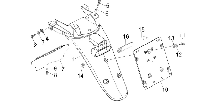 Rear cover - Splash guard