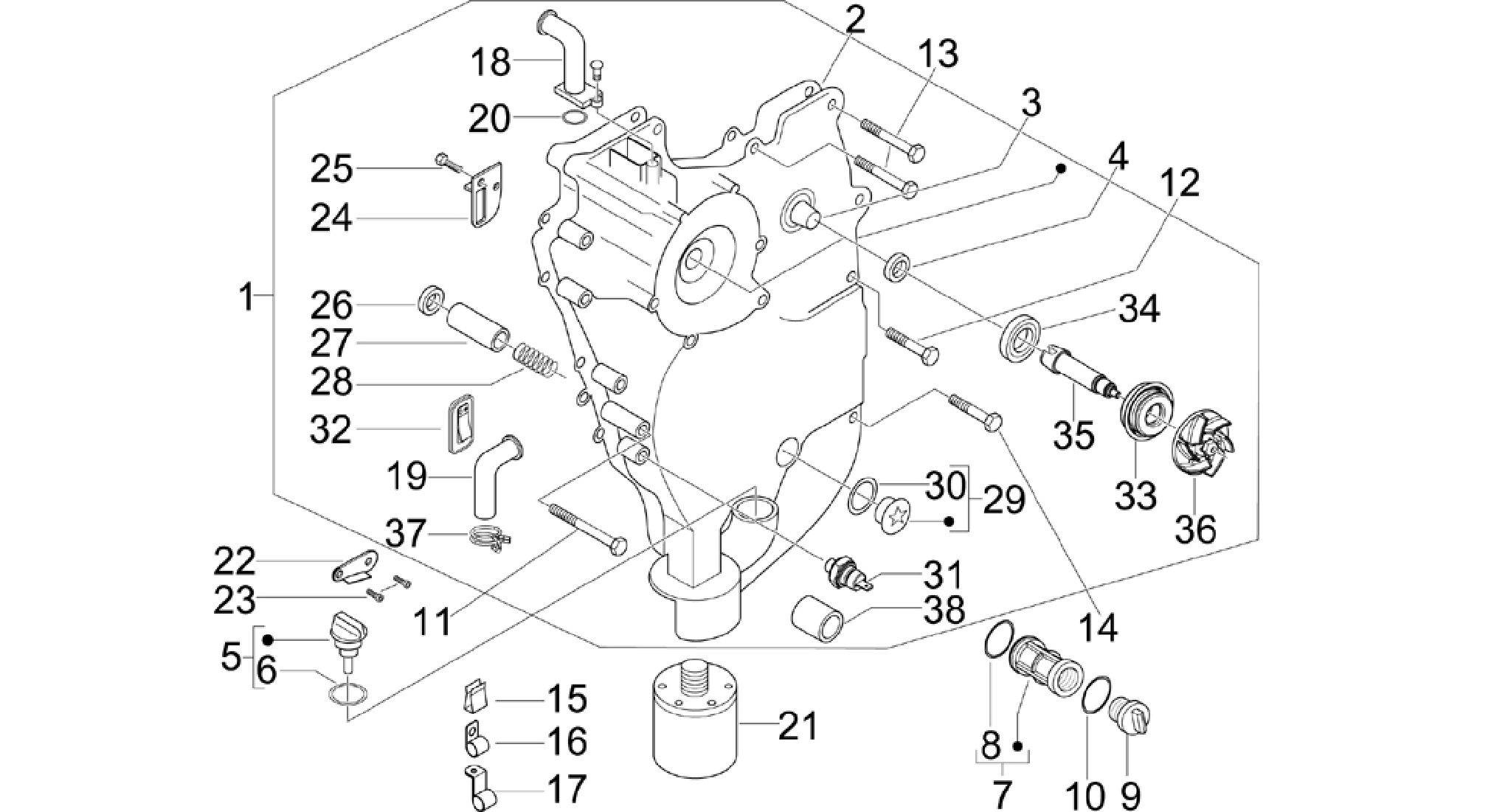 Flywheel magneto cover - Oil filter