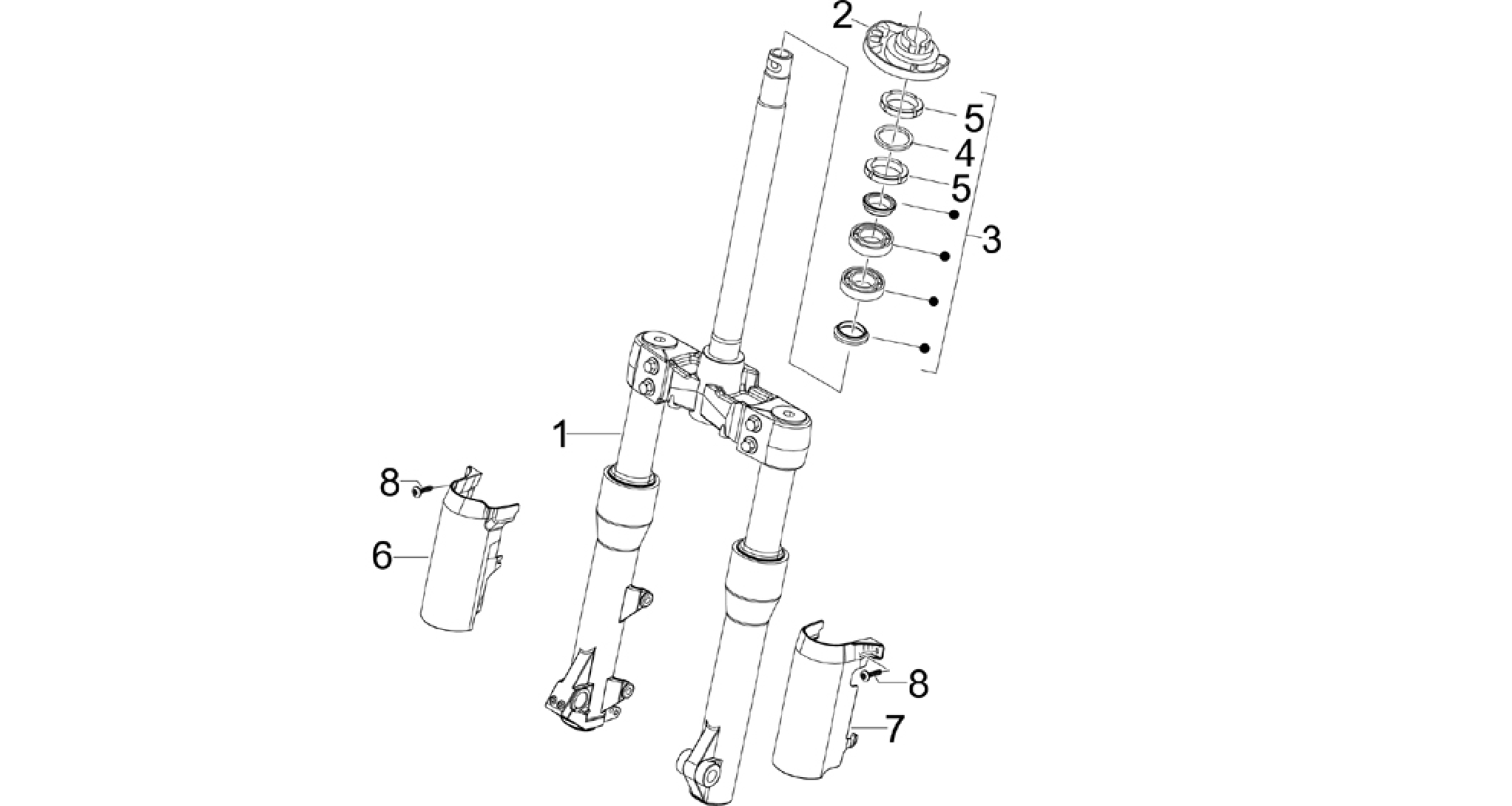 Fork/steering tube - Steering bearing unit