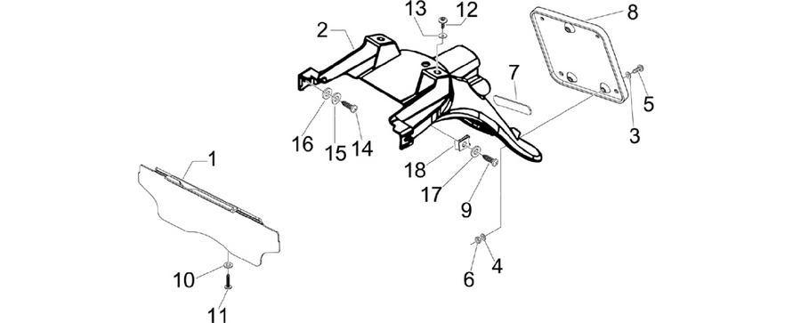 Rear cover - Splash guard