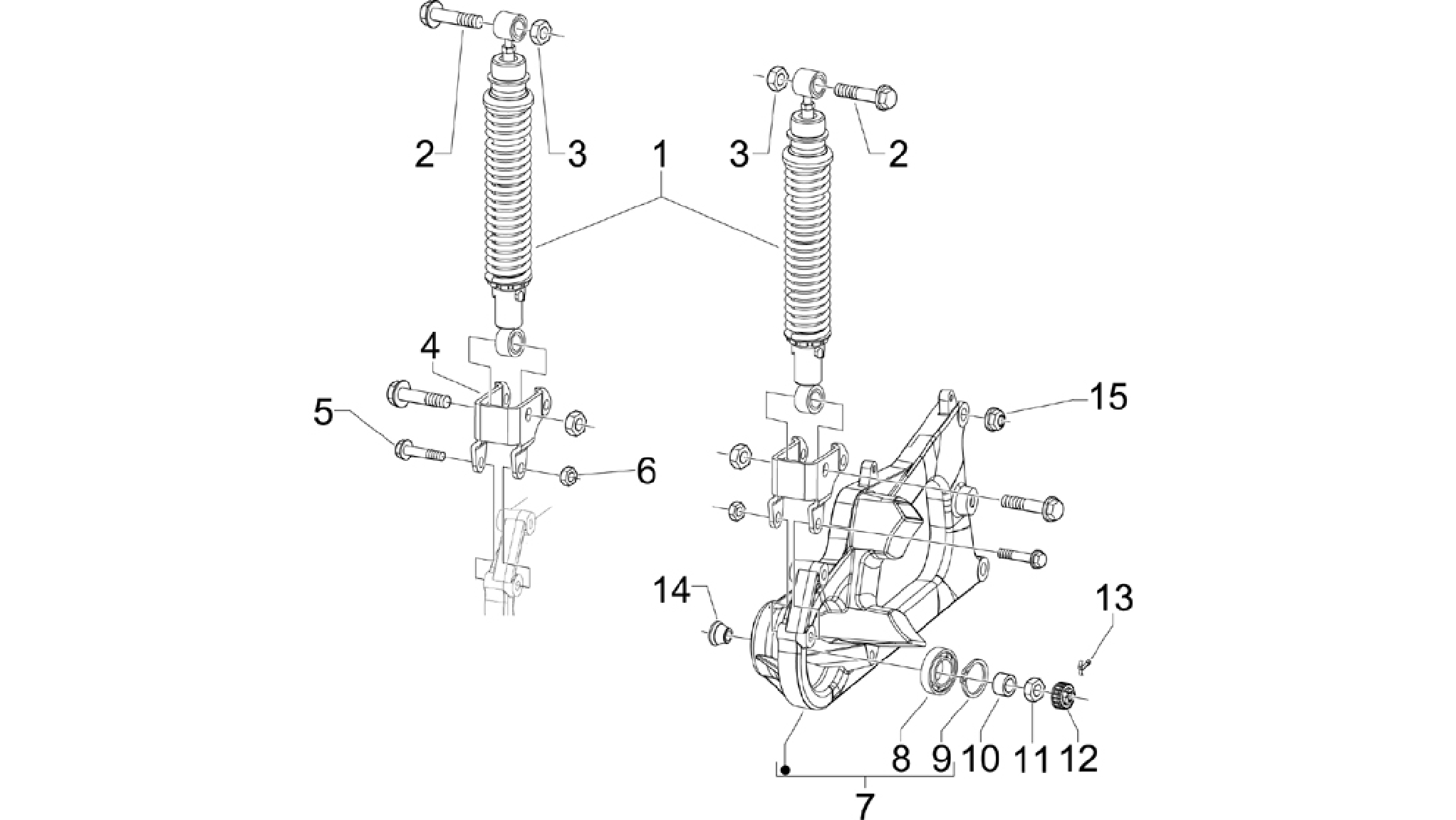 Rear suspension - Shock absorber/s