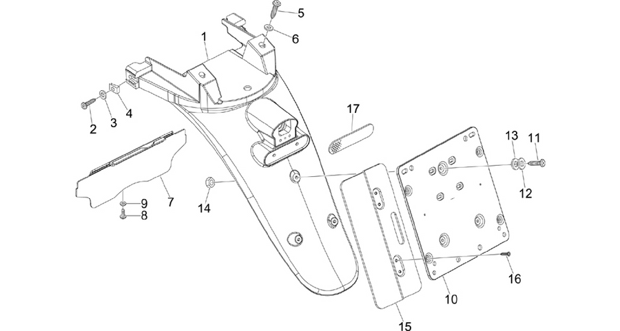 Rear cover - Splash guard