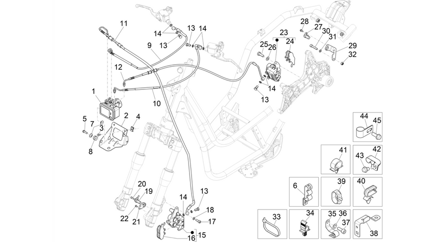 Brakes pipes - Calipers (ABS)