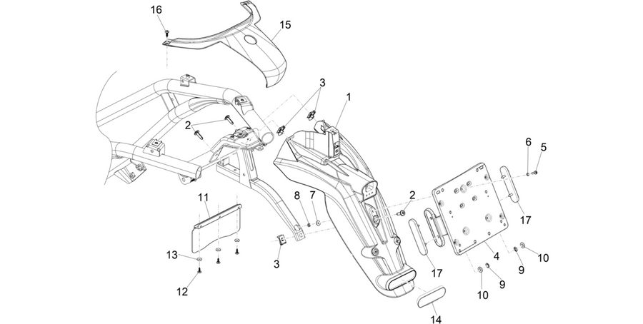 Rear cover - Splash guard