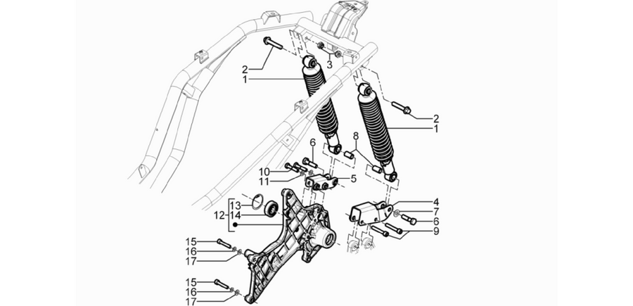 Rear suspension - Shock absorber/s