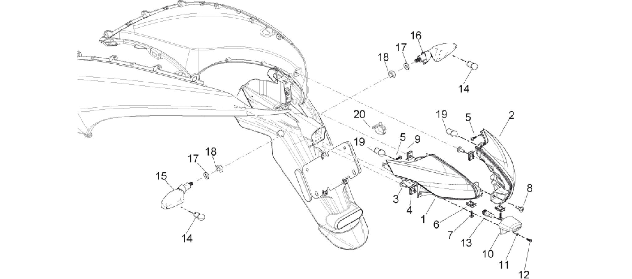 Rear headlamps - Turn signal lamps