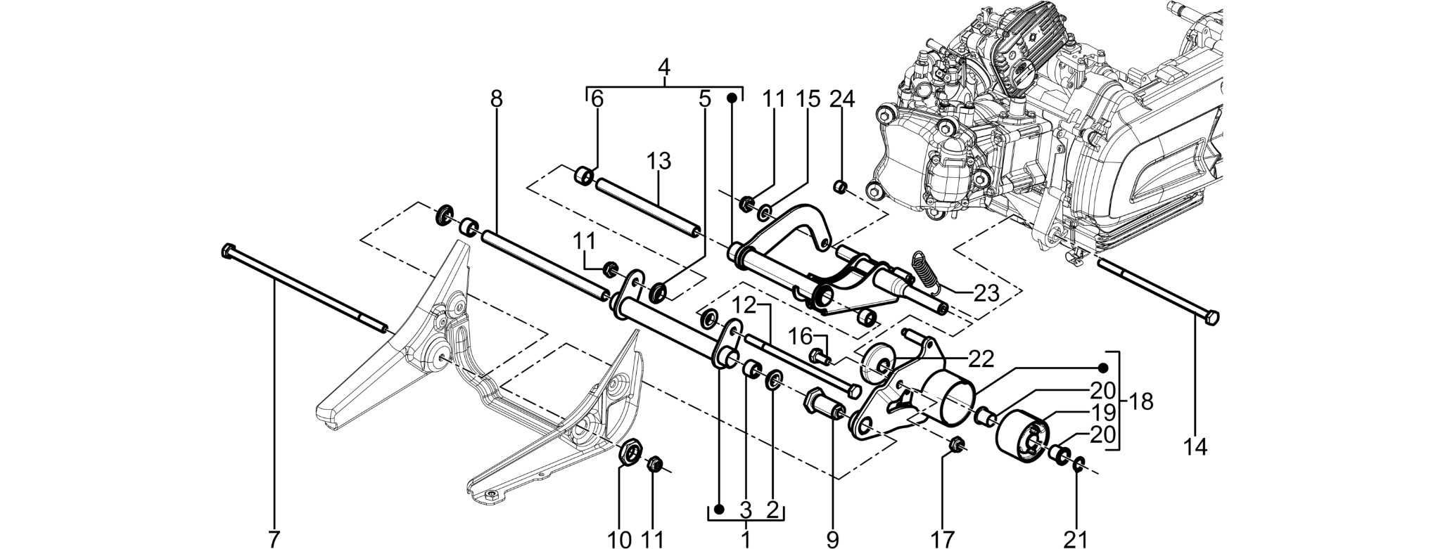 Swinging arm