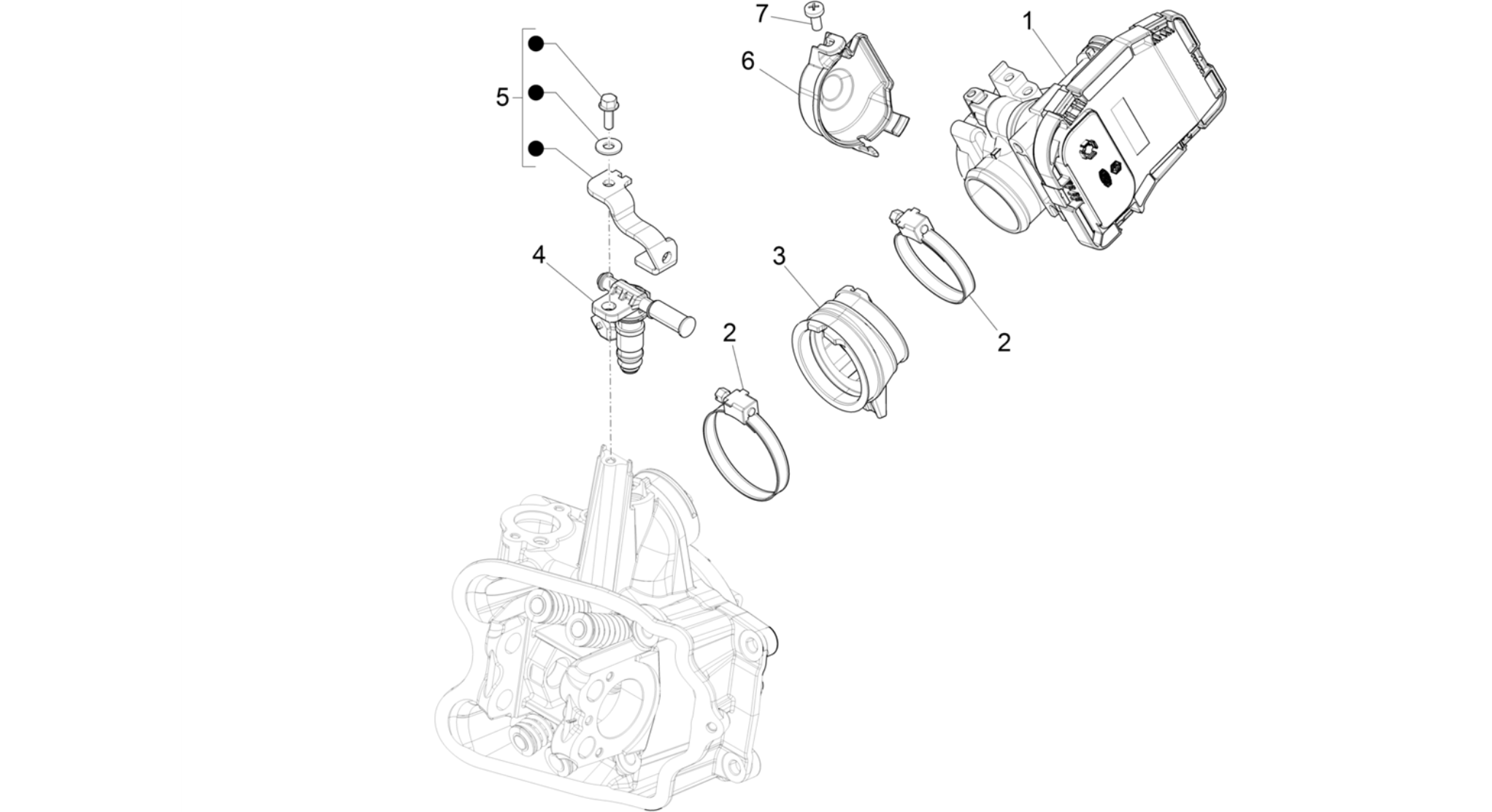Throttle body - Injector - Induction joint