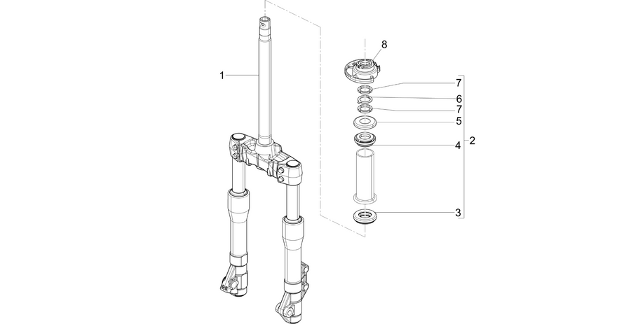 Fork/steering tube - Steering bearing unit