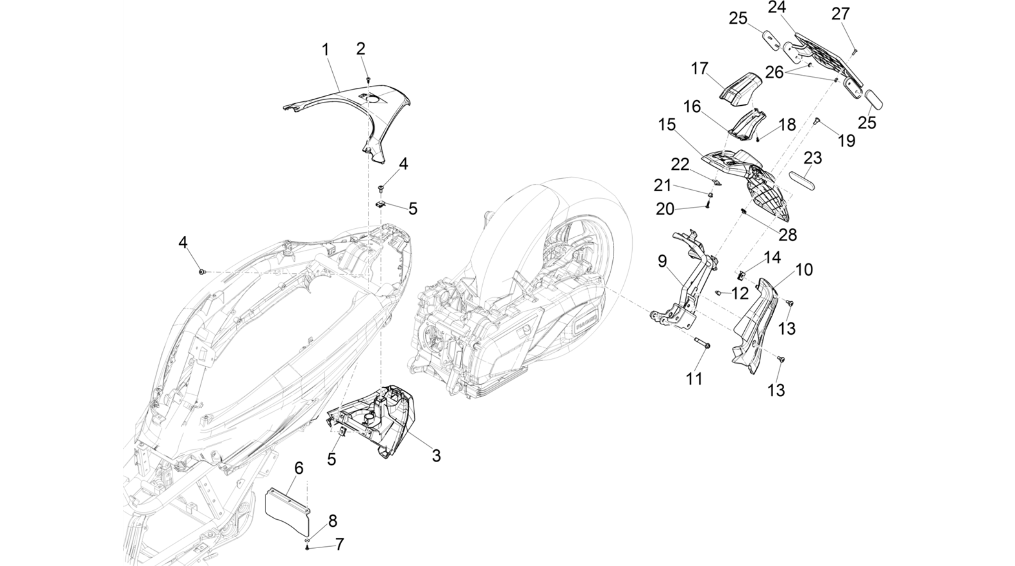Rear cover - Splash guard
