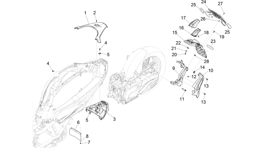 Rear cover - Splash guard