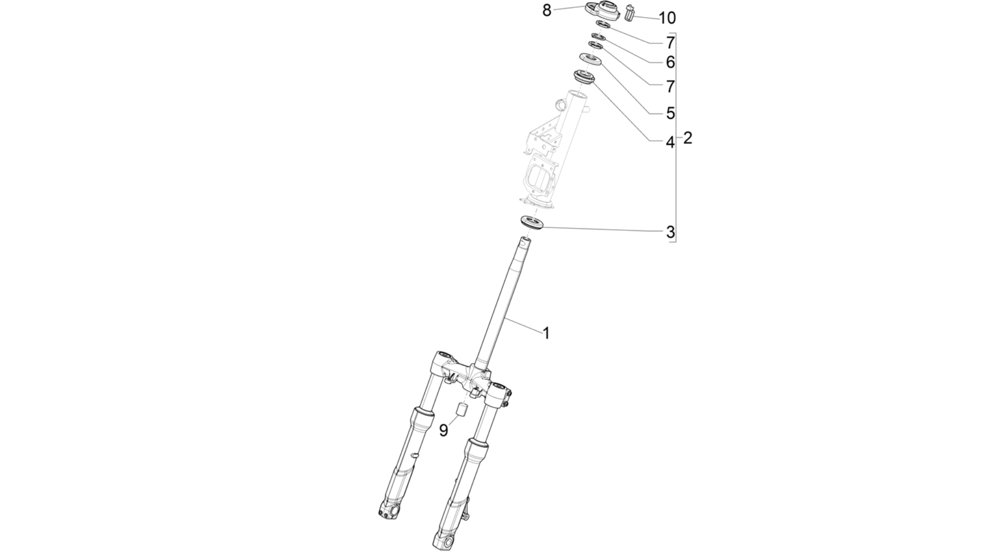 Fork/steering tube - Steering bearing unit