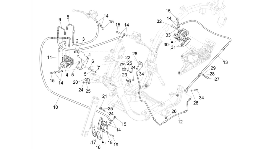 Brakes pipes - Calipers (ABS)