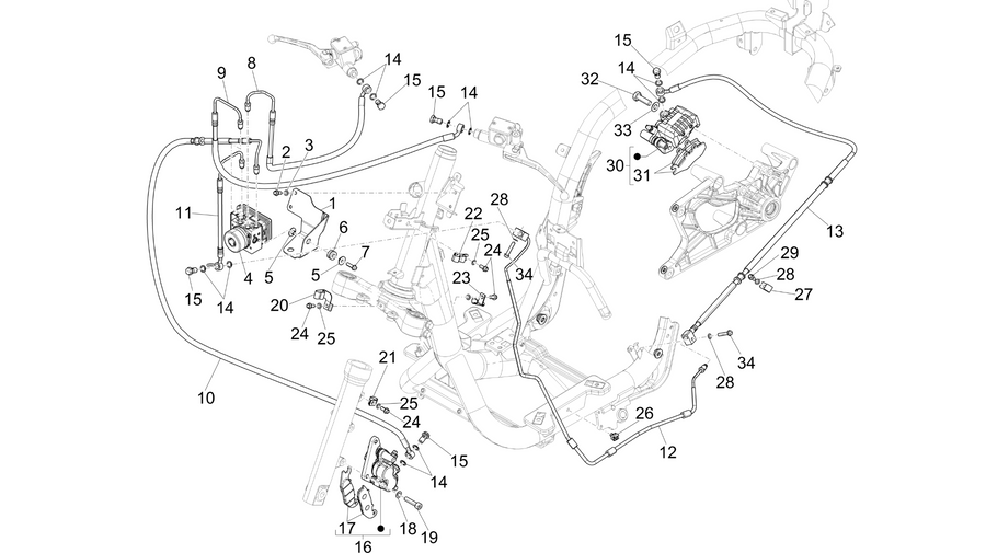 Brakes pipes - Calipers (ABS)
