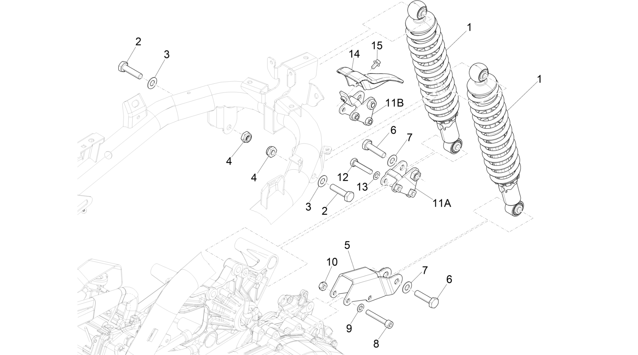 Rear suspension - Shock absorber/s