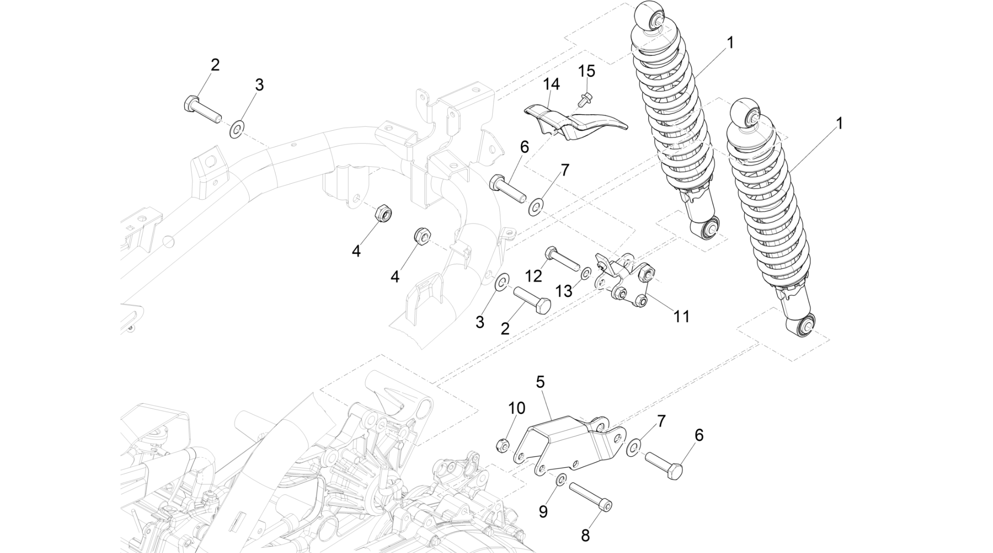 Rear suspension - Shock absorber/s