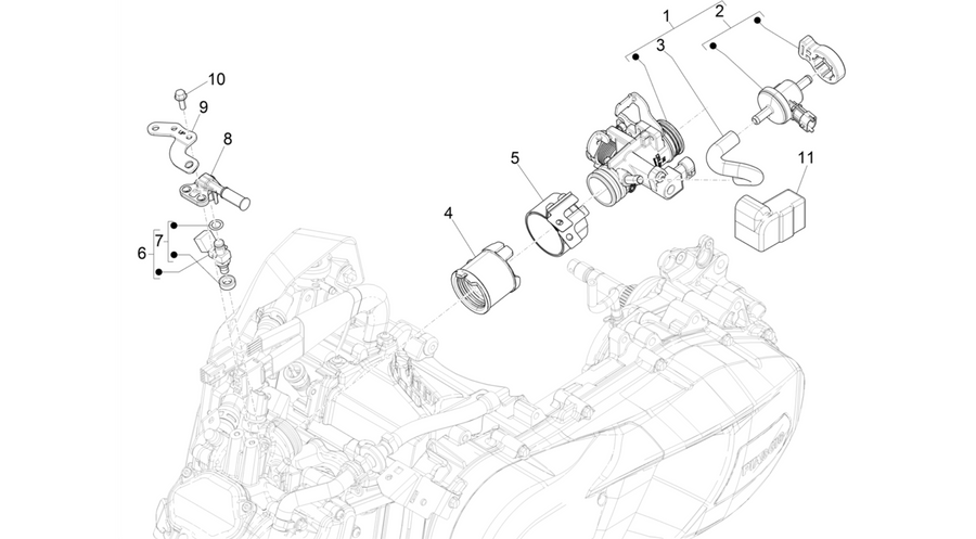 Throttle body - Injector - Induction joint