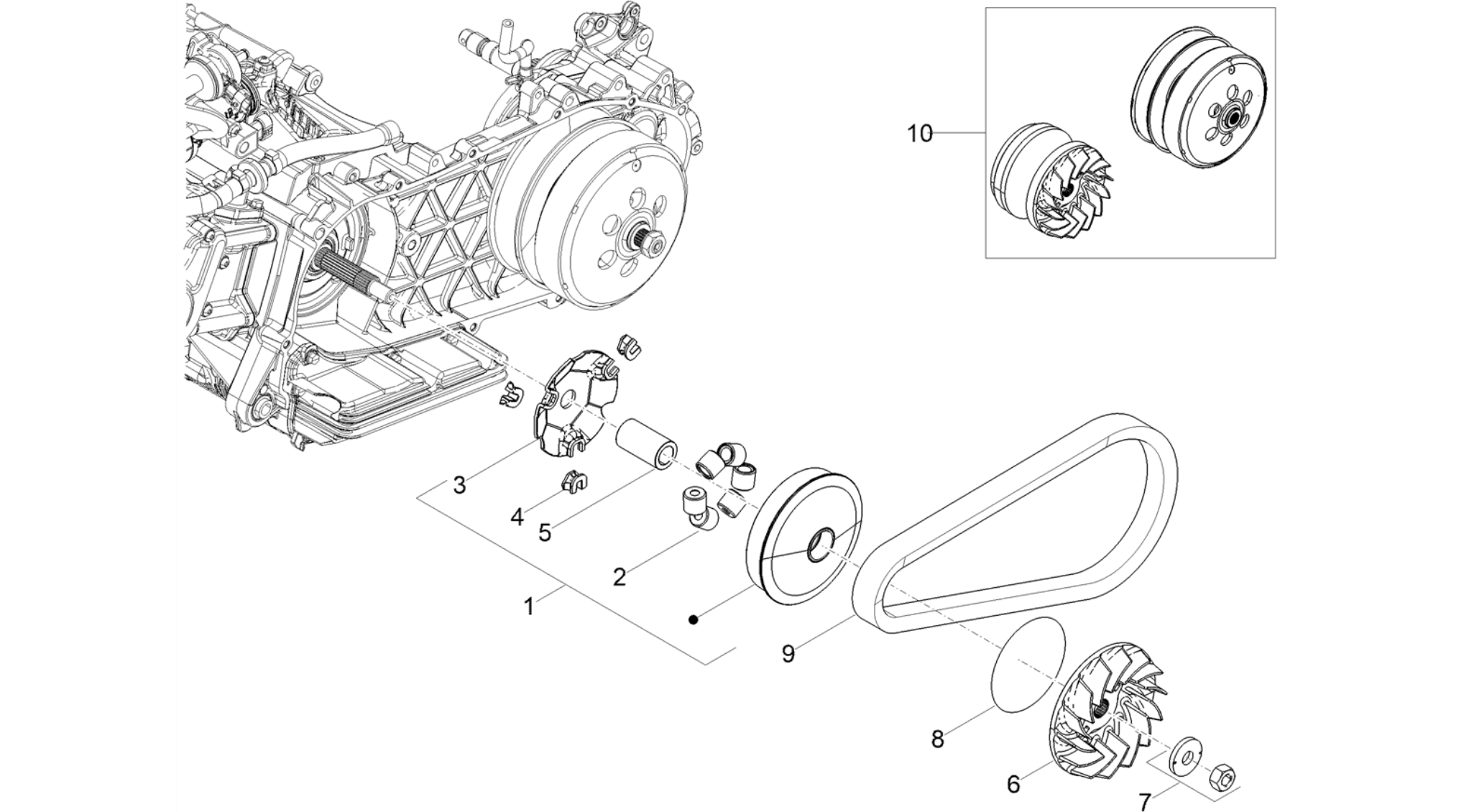 Half-pulley assy., driving