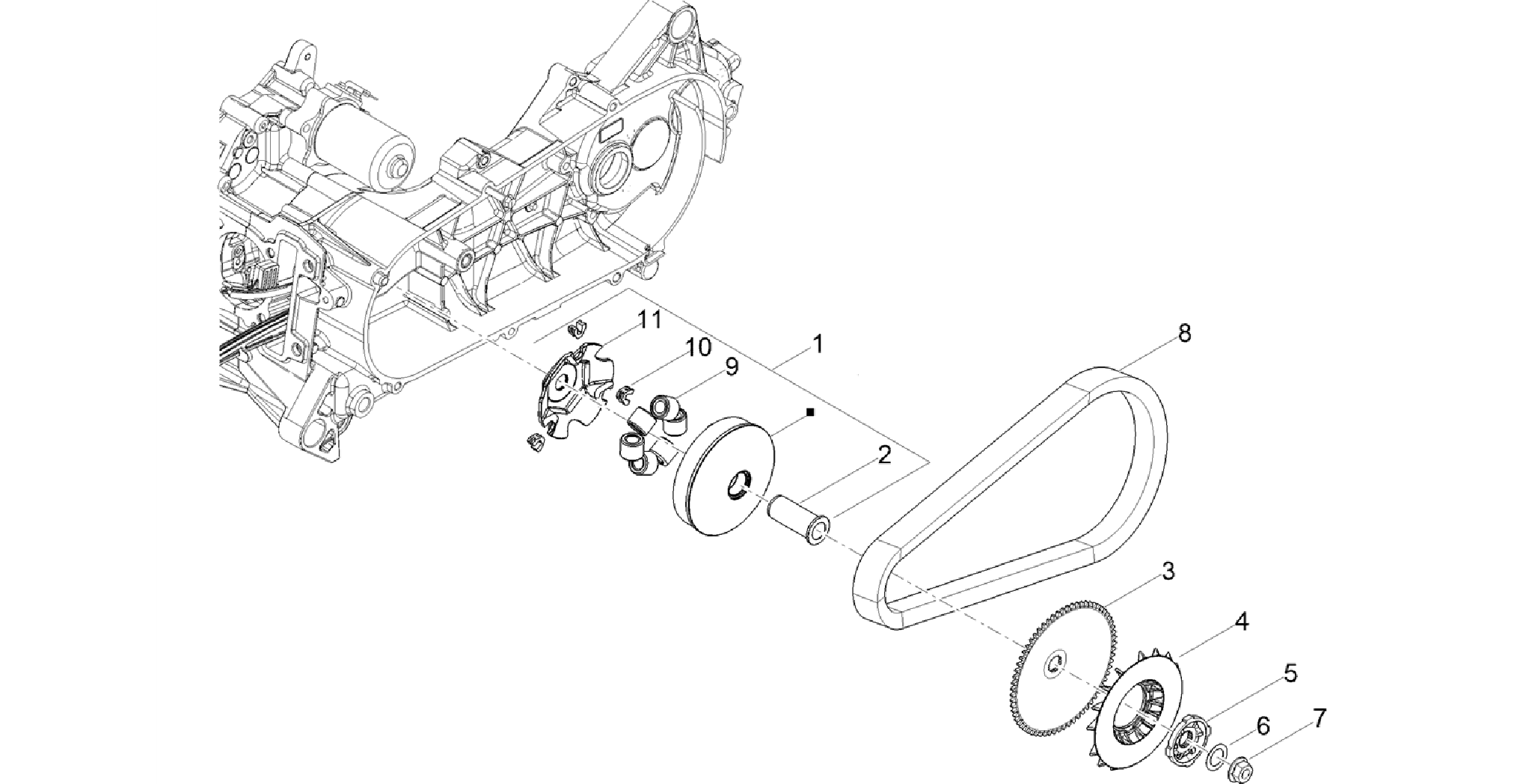 Half-pulley assy., driving