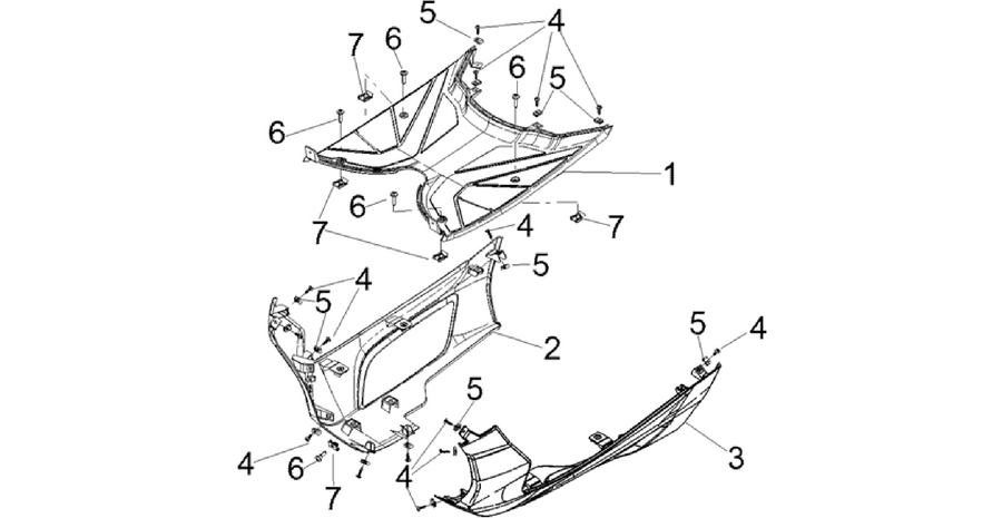 Central cover - Footrests