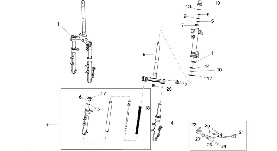 Fork/steering tube - Steering bearing unit